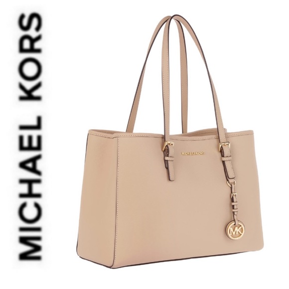 Michael Kors Handbags - NWT authentic MK large leather travel tote oyster
